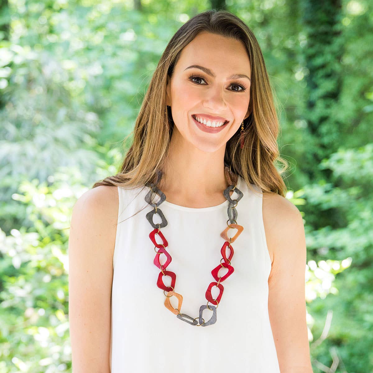 Anju Jewelry - Wholesale Link & Chain Necklace - Omala Autumn Neutrals Collection Necklace - Abstract Shapes5