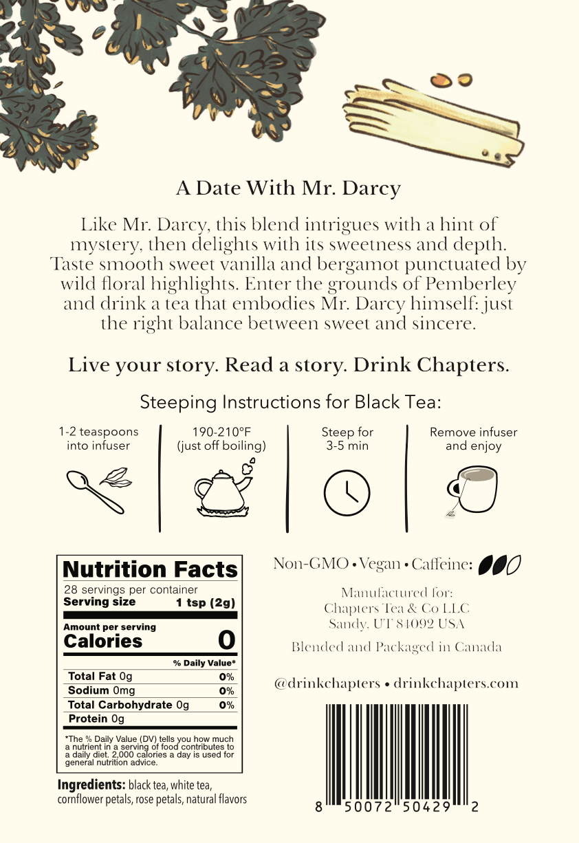 Chapters Tea & Company - Wholesale Loose Tea - A Date With Mr. Darcy (Silky Vanilla Bergamot Black Tea) 2oz3