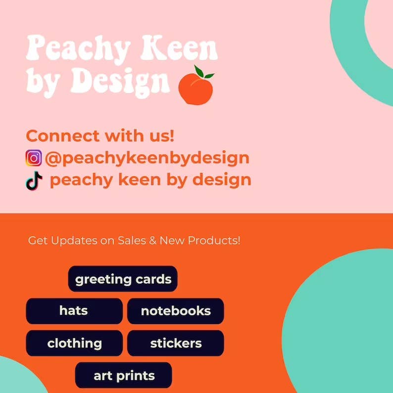 Peachy Keen by Design Co - Wholesale Sticker - Spread Kindness & Love  Sticker1