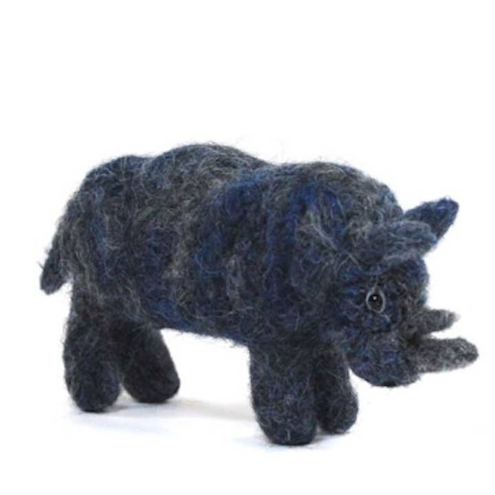 Rhino - Artisan Hand-Felted Alpaca Sculpture for wholesale by Lanart Alpaca