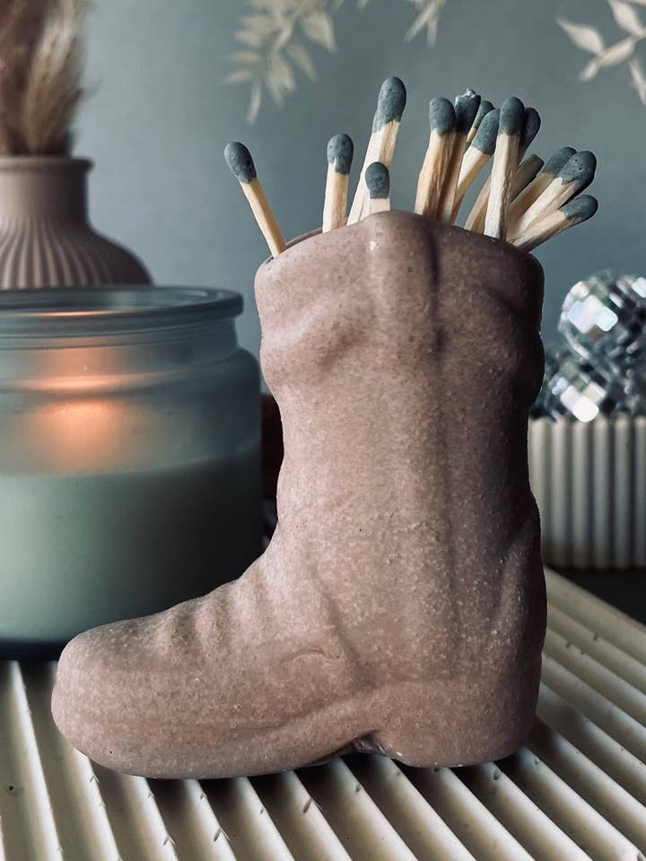 Cowboy Boot Match Holder and Striker for wholesale by Hiddenhartco