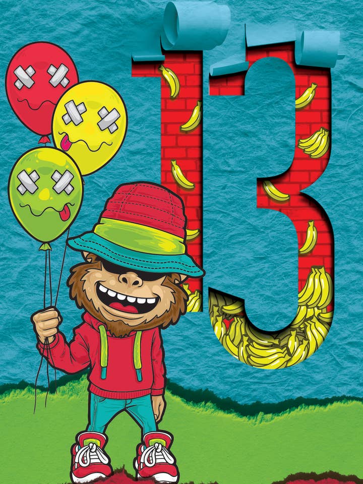 ABD13/13 Monkey Balloons for wholesale by Greeting Cards by Norcard