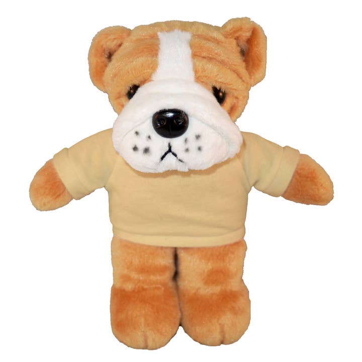 Plushland - Vente Peluche – enfant et bébé - Pouf en peluche bouledogue animal 8"16