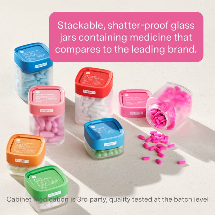 Cabinet Health - Wholesale Oral Supplement/Vitamin - Allergy Relief Refillable Glass Bottle - 120ct7