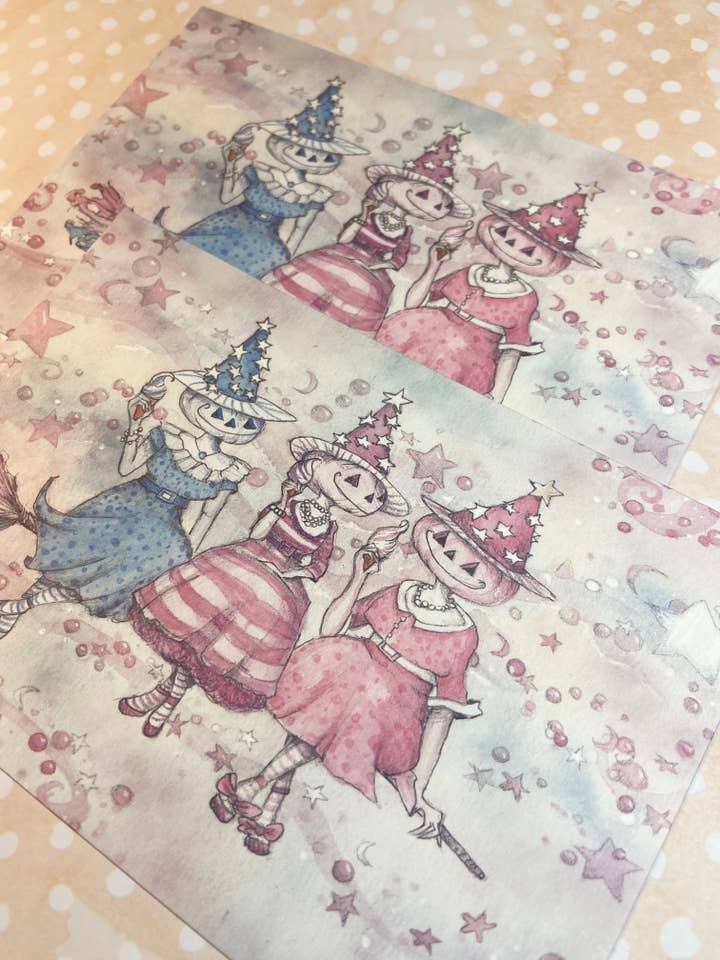 Impressions de sorcières imprimées sur glace, décoration de sorcière effrayante, décoration d'Halloween, décoration d'Halloween pastel, peinture d'Halloween vintage, art mural de sorcière vintage pour la vente par Melissa the Artist