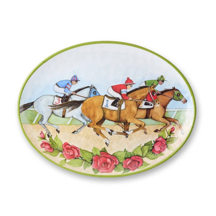 Certified International - Wholesale Platter - Day at the Races Melamine Oval Platter 18 x 13.5