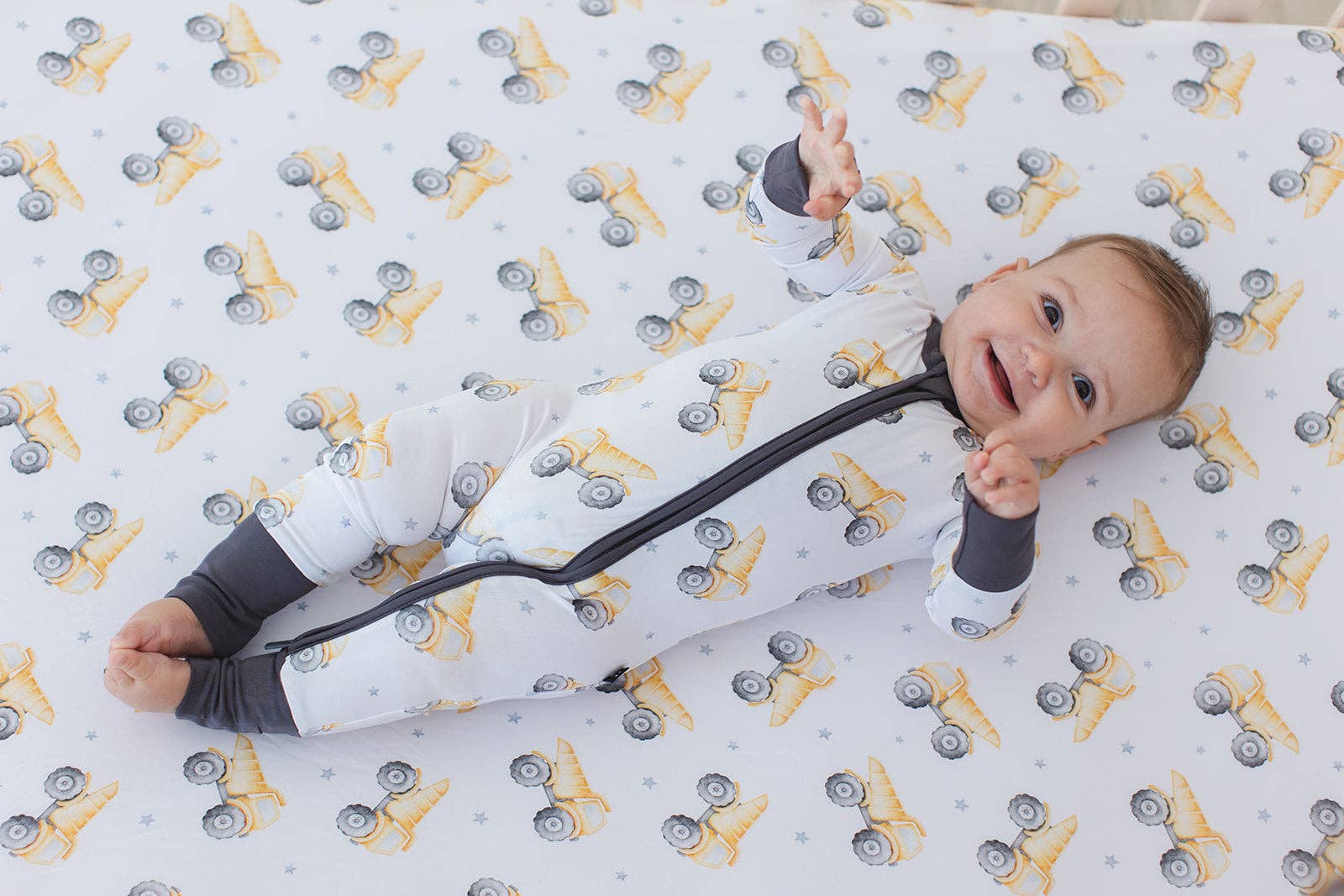 Blush Lotus - Wholesale Jumpsuit - Baby - Dump Trucks - Zippy7