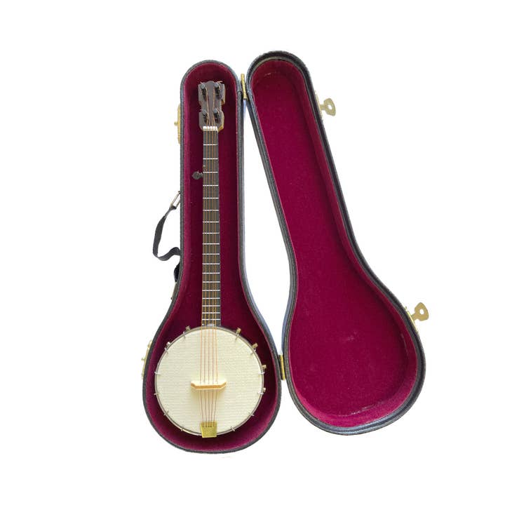 Banjo Miniature with Stand & Case for wholesale by Broadway Gifts Co