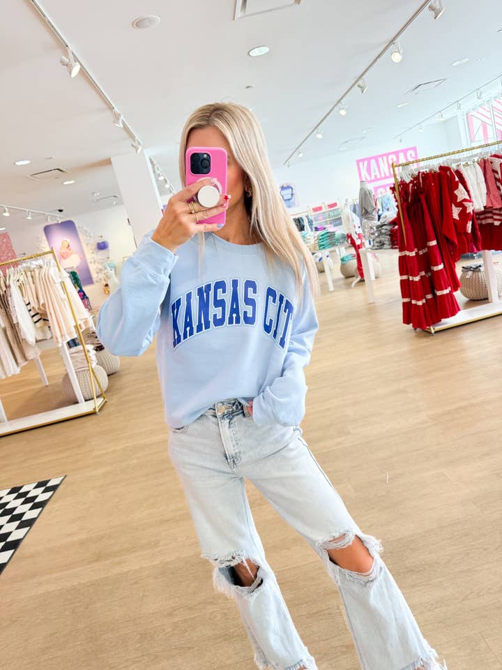 Classic Blue on Blue Kansas City Sweatshirt Pack for wholesale by Pink Dinosaur