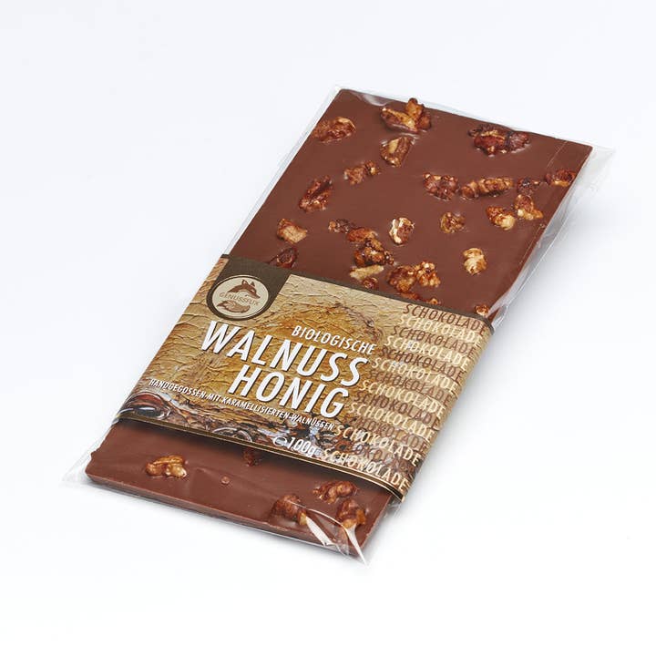 Organic Walnut Honey Chocolate for wholesale by Genussfux