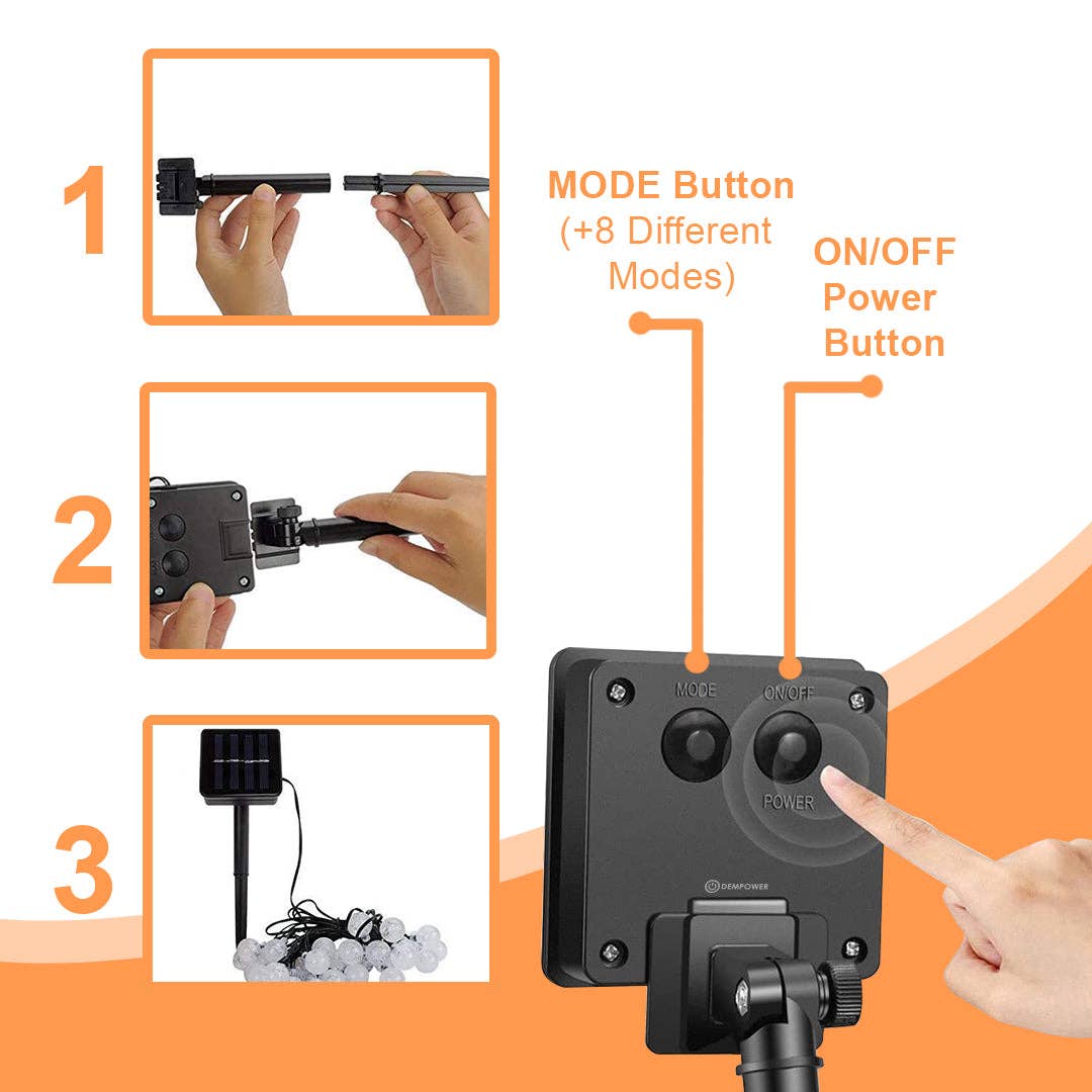 Mtistanbul LTD – Großhandel Lichterketten – LED Solar-Lichterkette, wasserdicht, Warmweiß für Garten1