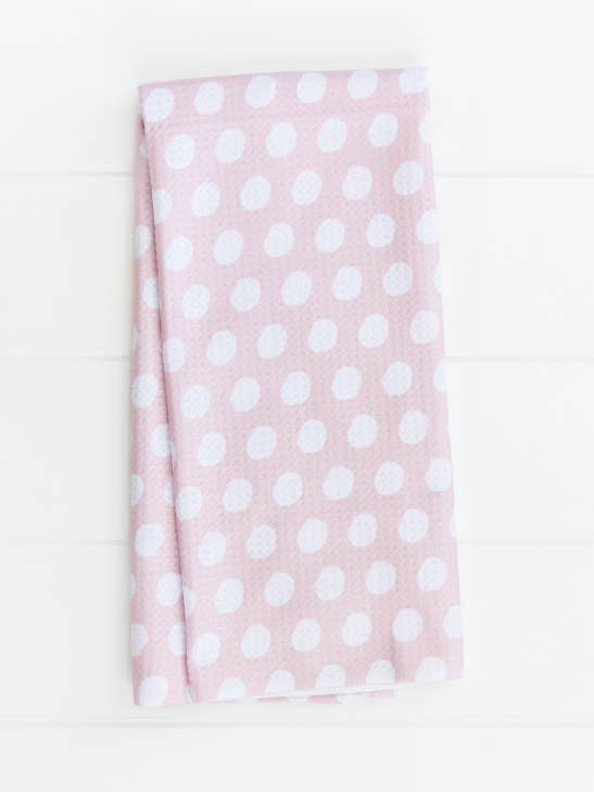 Lyserød Prikket Håndklæde for engroshandel hos Happy & Bright