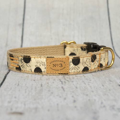 Finnegan’s Standard Goods - Vente Collier – chien - Collier à pois noirs anciens de 1 po