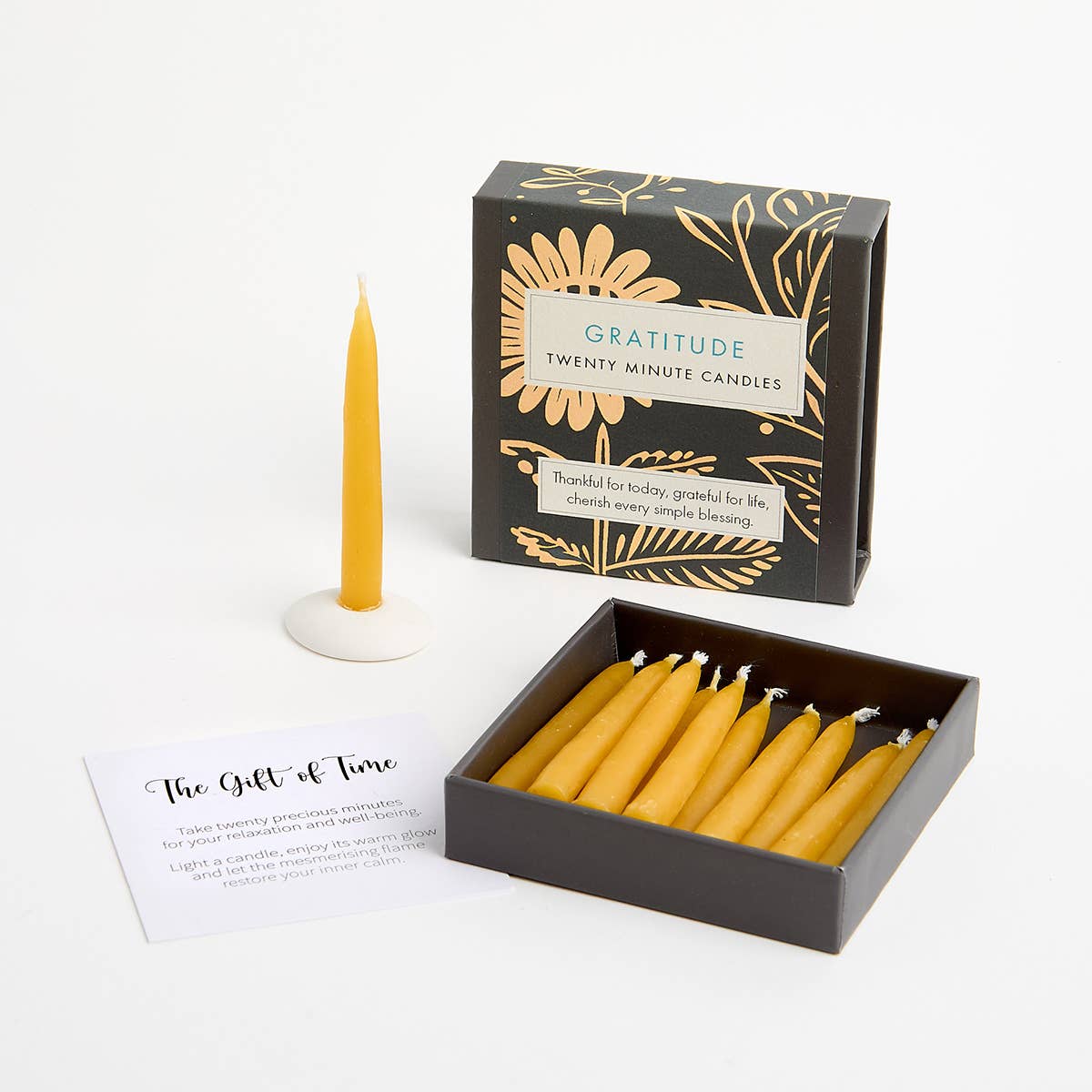 Cotton & Grey – wholesale Tapered candle/candlestick – Signature Collection - Gratitude (Folk) EN1