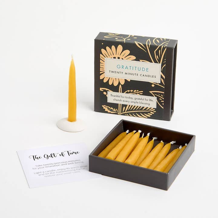 Cotton & Grey – wholesale Tapered candle/candlestick – Signature Collection - Gratitude (Folk) EN1