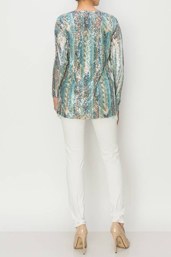 Turkish Geo ALLE PALJET CARDIGAN-4637 SIL-TURKIS for engroshandel på Faire3