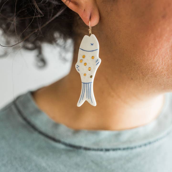 Jenna Vanden Brink Ceramics - Wholesale Dangle Earrings - Lucky Fish Earrings2