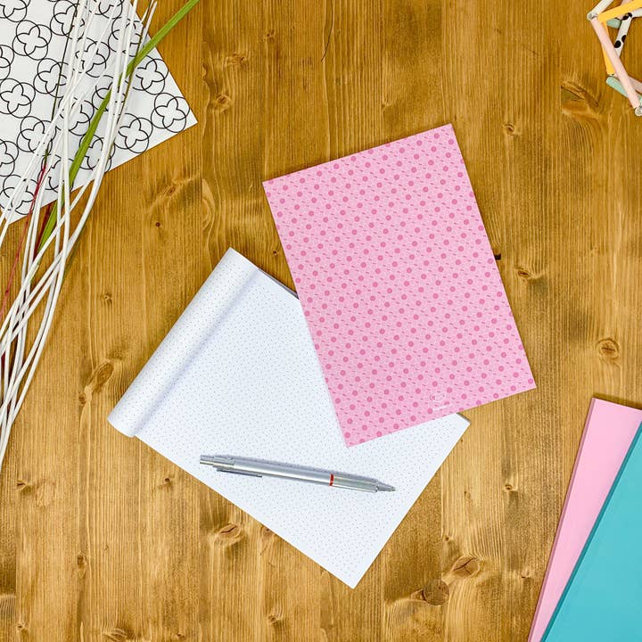 PepMelon - Wholesale Notebook - Dotted notebook, 108 page, soft touch cover, A4/A5/A5 pad, 24 color drop and tile pattern, black, blue, red, green, purple33