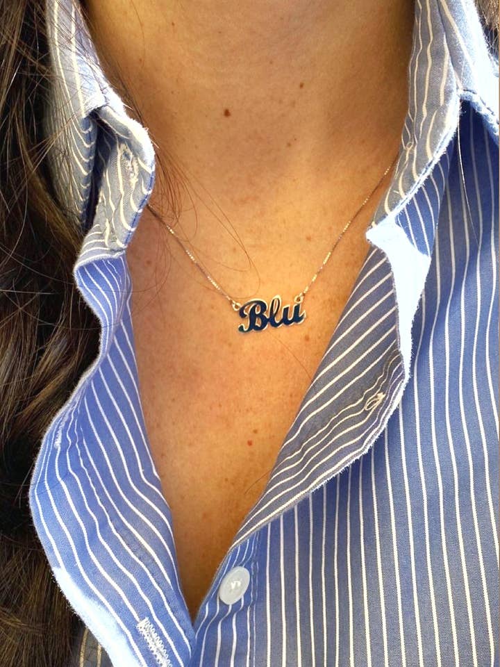 Halskette mit farbigem Namen für den Großhandel von Makiko Lab