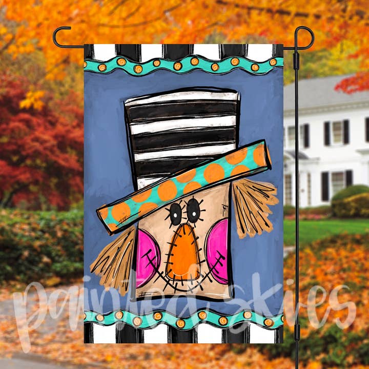 Painted Skies - Wholesale Flag - Whimsy Scarecrow Fall Garden Flag0