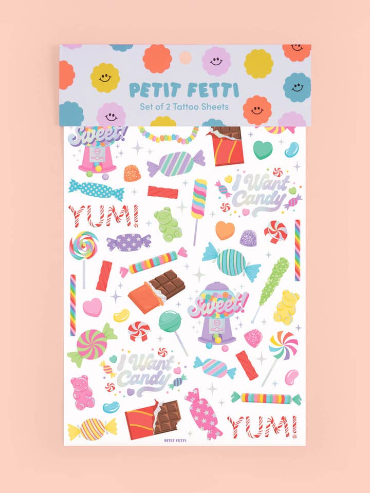 Candy Temporary Tattoos, Birthday Party Favor for wholesale by Petit Fetti