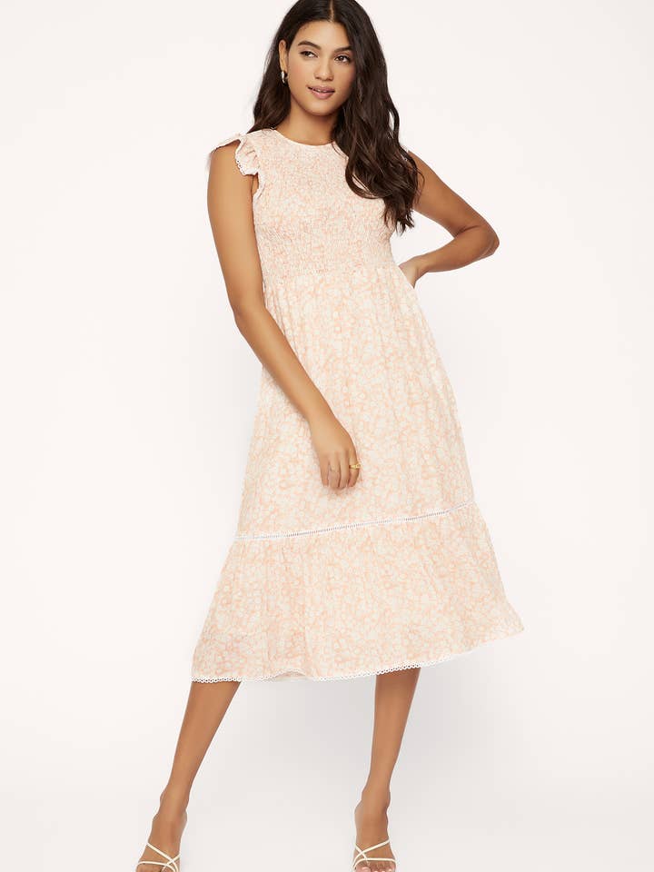 Pick Me In The Desert Claire Midi Dress - Smocked for wholesale by Lost + Wander