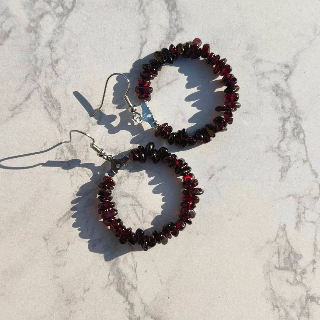 Gypsy Soul - Wholesale Dangle Earrings - Boho Gemstone Earrings Hoop - 12 Pairs11