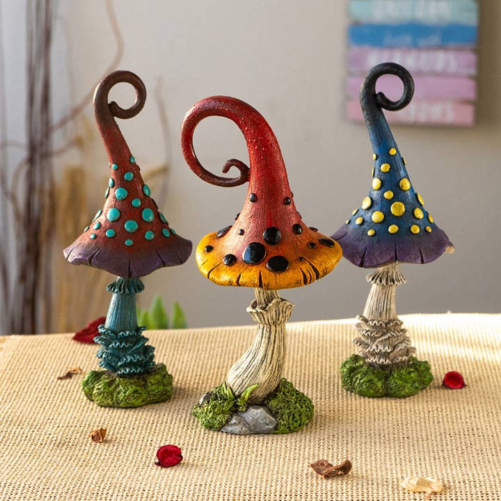 Pacific Trading - Wholesale Decorative Figurine - Magic Toadstool Mushrooms Home and Garden Decor Set of 3