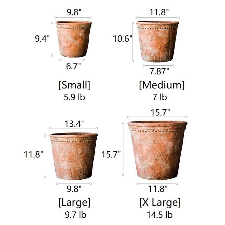 Rustic Reach - Wholesale Plant Pot - Large Terracotta Red Concrete Planter Pot