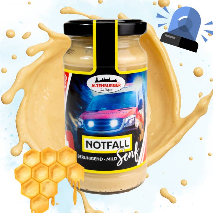 Moutarde d'urgence - moyennement épicée avec du miel pour la vente par Altenburger Senf & Feinkost GmbH & Co. KG