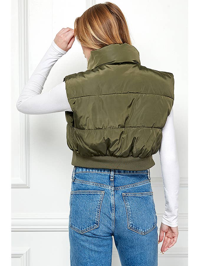 Veracci - Venta al por mayor Chaleco de abrigo - Mujer - Chaleco acolchado corto con cintura elástica11