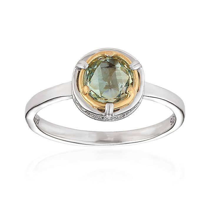 Anello Petite Green Amethyst con vermeil in oro 18 carati per la vendita all'ingrosso da parte di Anatoli Jewelry