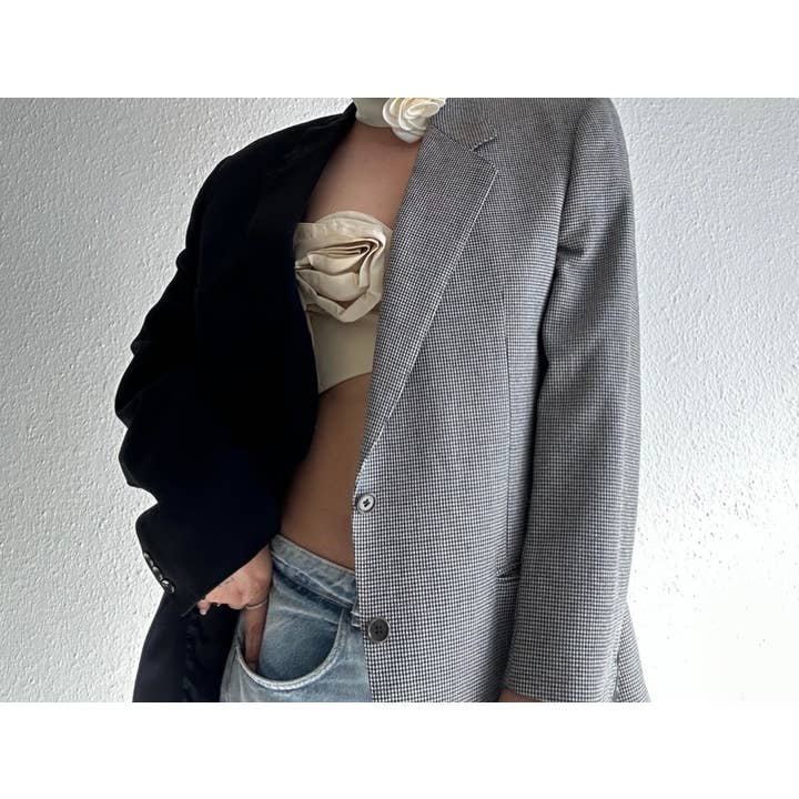 upcycle contrast blazer for wholesale by ERDLUXE