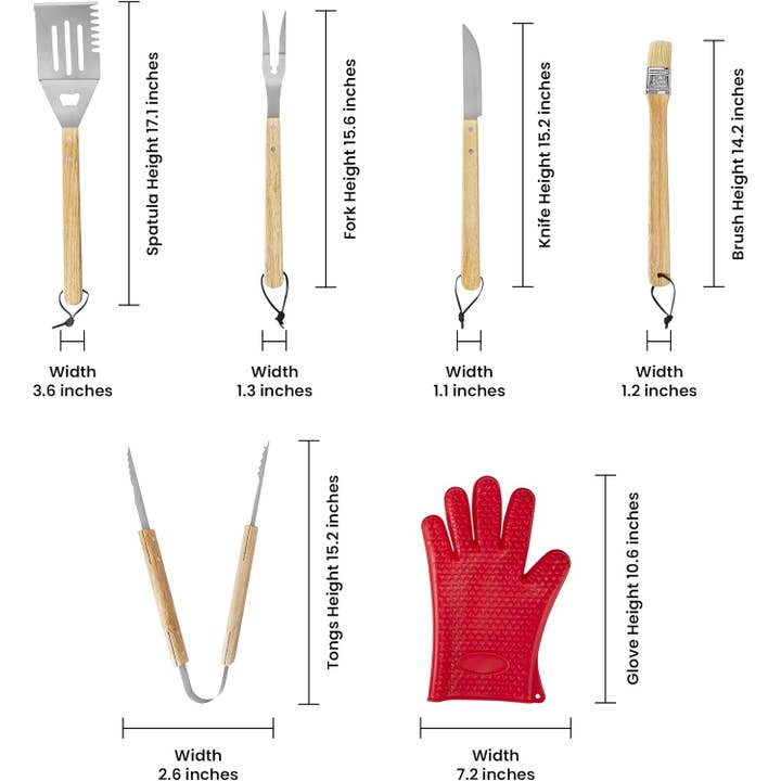MakerFlo - Wholesale Outdoor Grill Tools - MakerFlo BBQ Grill Set -11 Piece Ideal for Laser Engraving