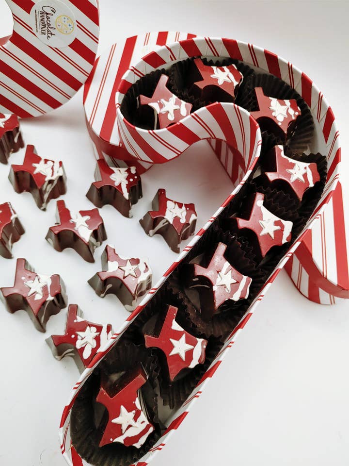 8pk Candy Cane Texas Truffles for wholesale by Chocolate Hangover