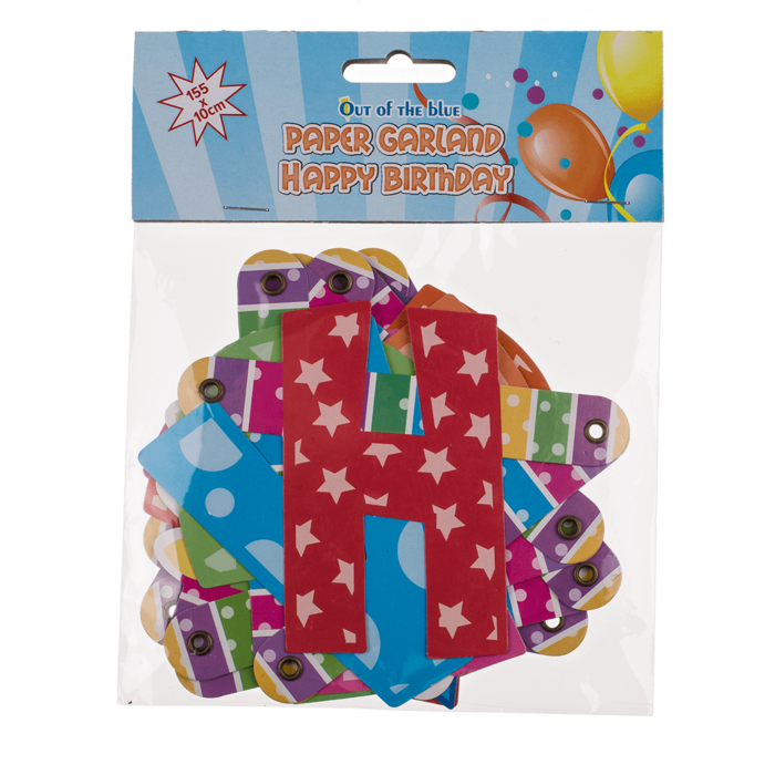 Out of the blue KG - Wholesale Bunting/Garland - Paper Garland, Happy Birthday,2