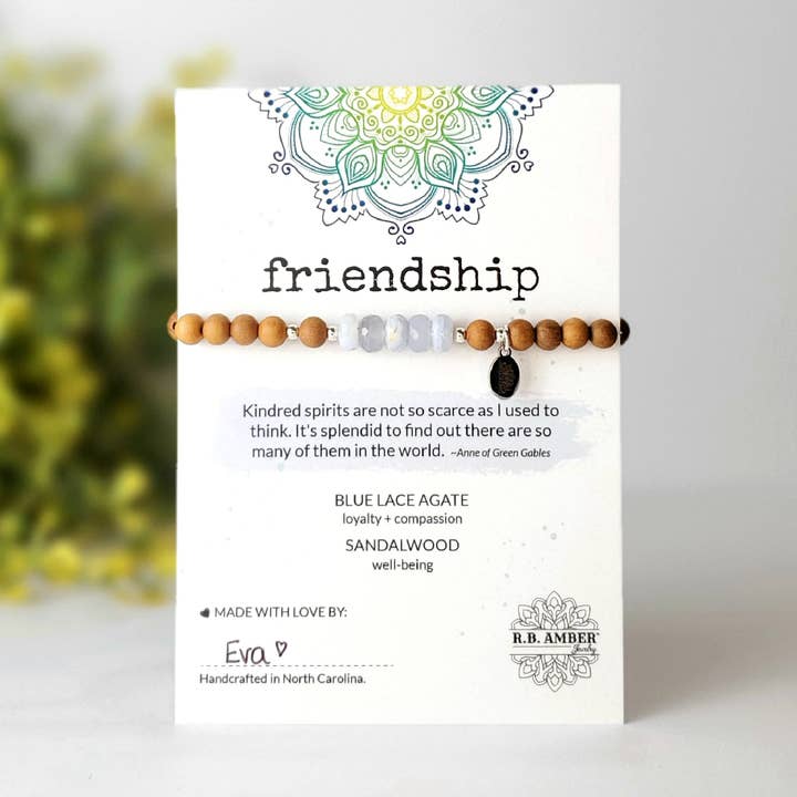 Agata in pizzo blu | Bracciale con pietre preziose «Friendship» per la vendita all'ingrosso da parte di R.B. Amber Jewelry