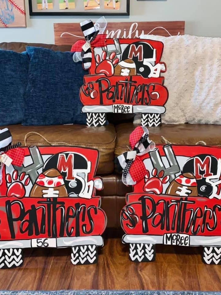 Football team truck door hanger for wholesale by Sunflower Soul Art