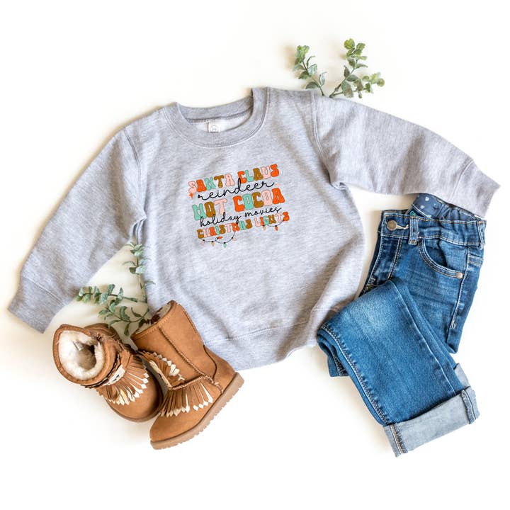 Santa Cocoa Christmas Lights | Toddler Sweatshirt for wholesale by The Juniper Shop Wholesale