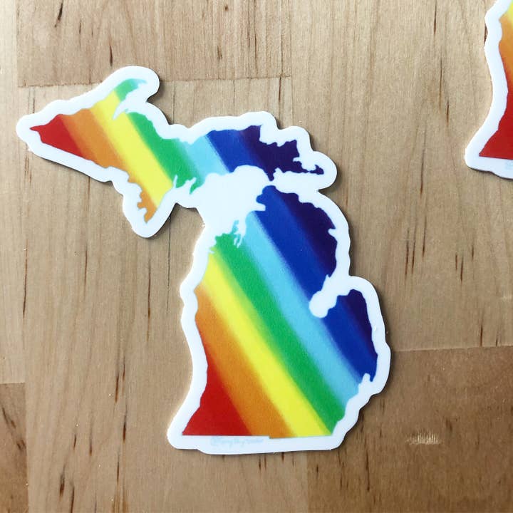 Michigan Pride, LGBTQIA Sticker, by Gray Day Studio for wholesale by Gray Day Studio