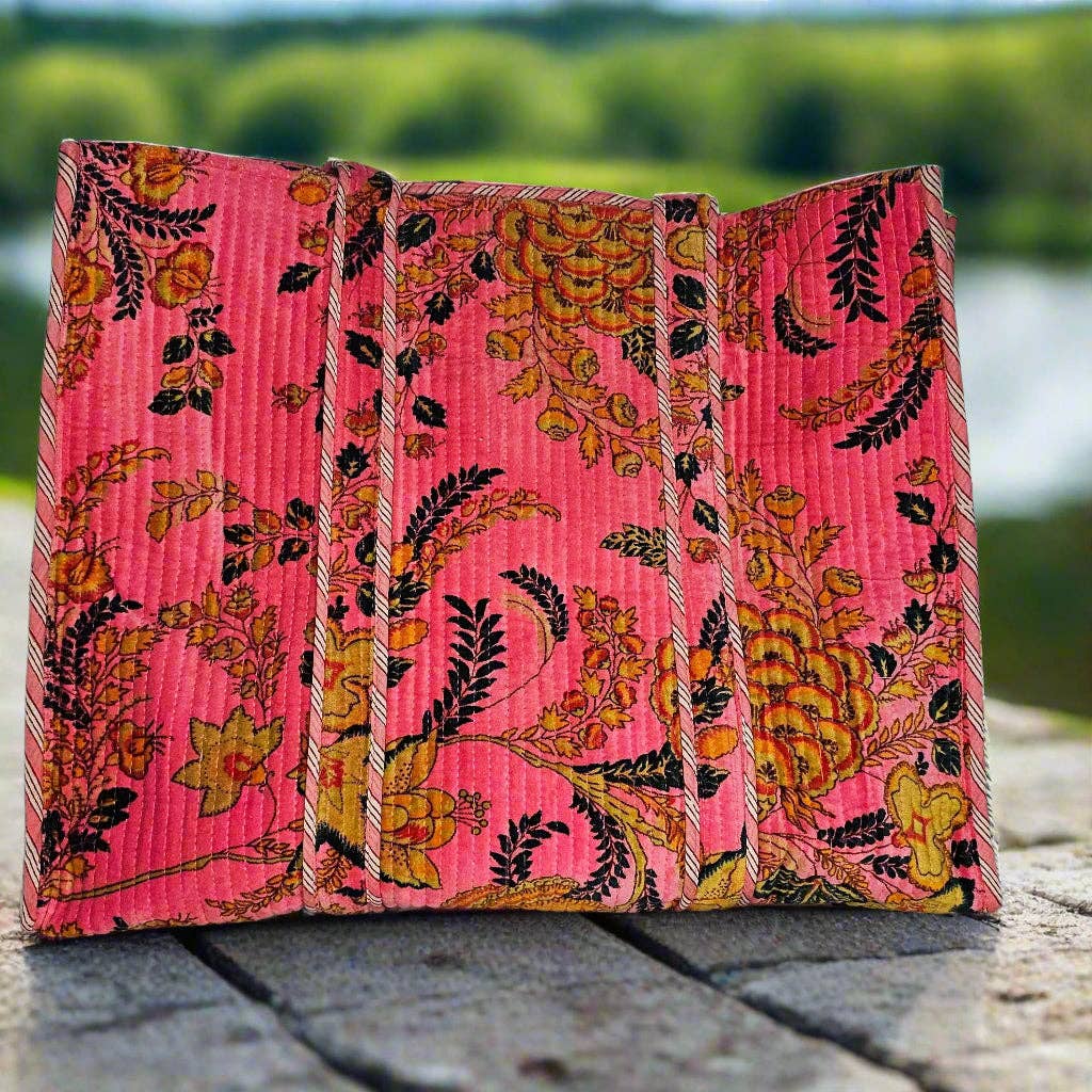 Tibet Handicrafts LLC - Wholesale Clutch Bag - Women's - Pink-Gold Flowers1