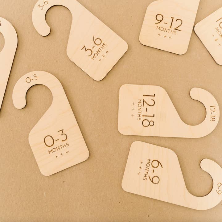 Goldie Letter Company - Wholesale Clothes Hangers - Wooden Baby Closet Dividers3