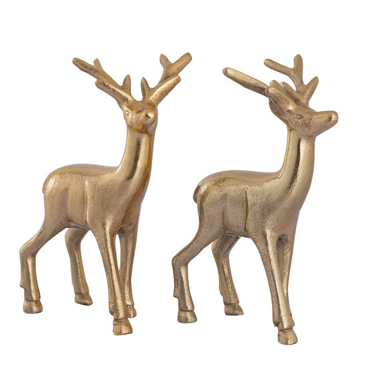 Voglrieder – Decoração de Natal por atacado – Conjunto de figuras decorativas de 2 cervos decoração de mesa figura animal metal21