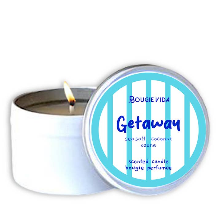 Getaway 6 oz Soy Travel Candle for wholesale by Bougie Vida