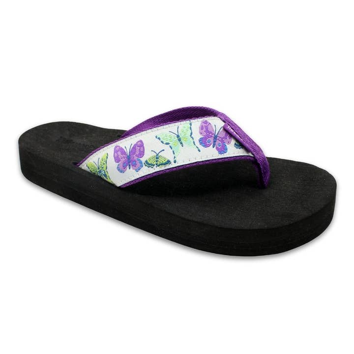 Tidewater Sandals - Wholesale Flip Flops - Women's - Arch Support Cushioned Flip Flops Sandals - Butterflies