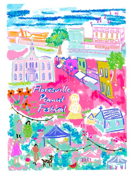 Floresville Jordnötsfestival Tryck (2025) för wholesale av That Southern Draw