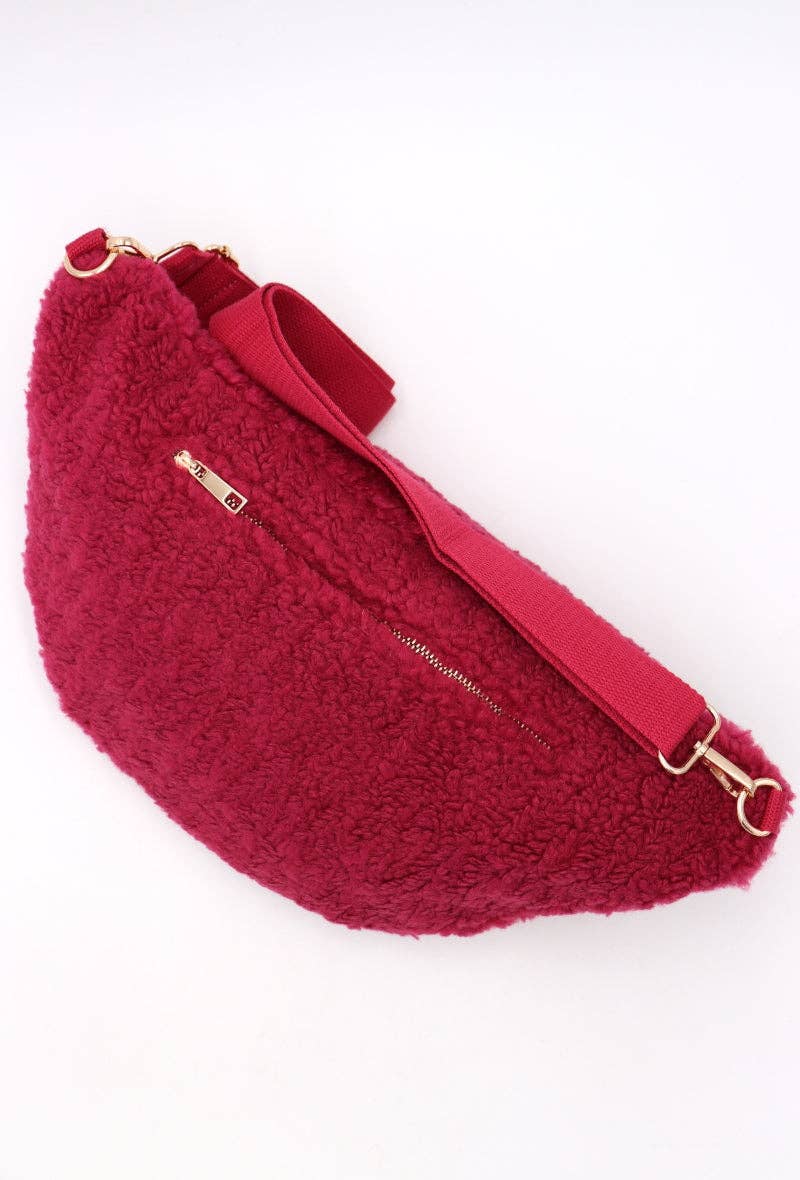 LIL' MOON - Venta al por mayor Riñonera - Mujer - Cangurera #LM2023 -22 efecto piel de oveja con cierre y bolsillos5