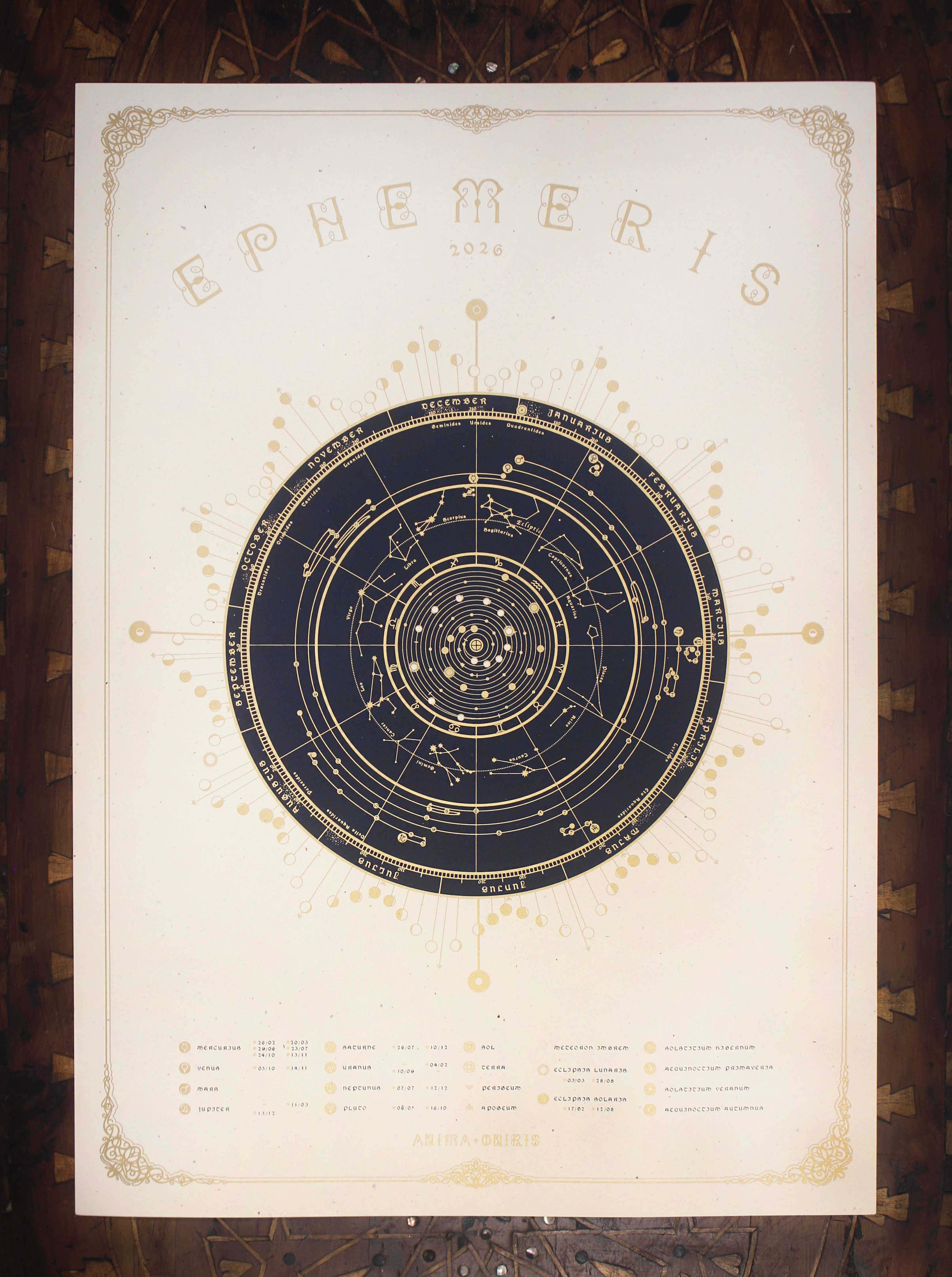 ANIMA ONIRIS - Wholesale Calendar - Astral Calendar 2026, Moon & Planet Astronomic Calendar (Cop8