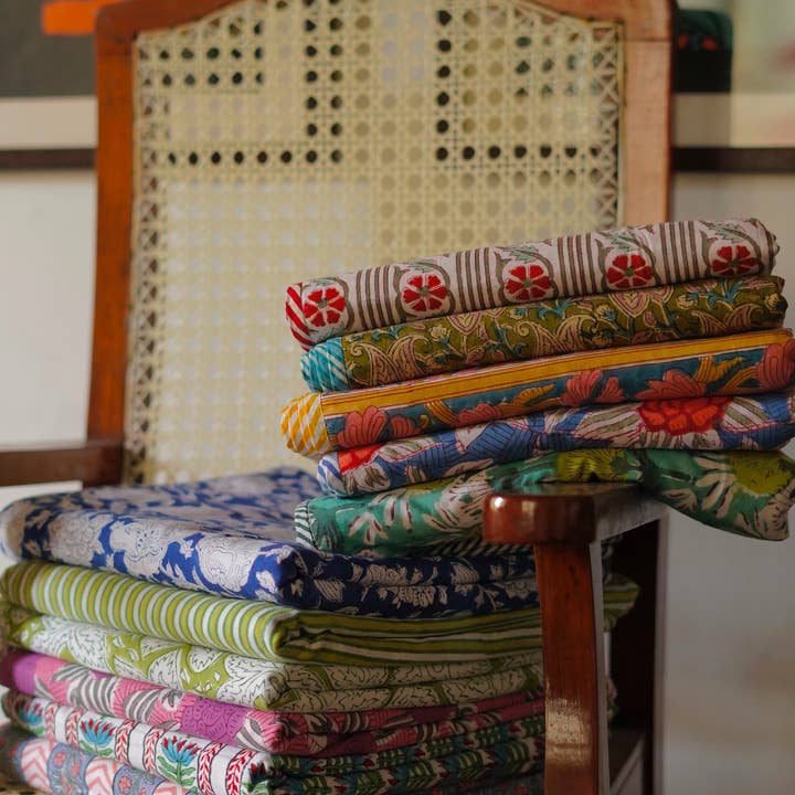 Annahmol - Wholesale Quilt - Kids & Baby - Wood Block Print Reversible Cotton Baby Blanket4