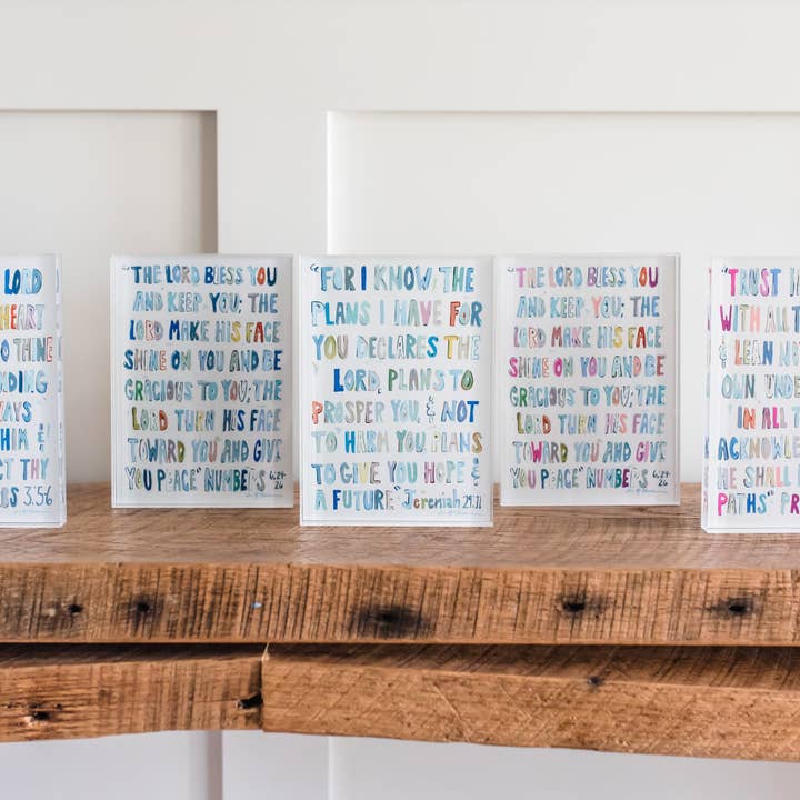 Chelsea McShane Art - Wholesale Decorative Tabletop Object - "Numbers 6: 24-26" acrylic shelfie1